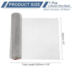 uxcell 20 Mesh 118" x 12" Woven Wire Mesh, 304 Stainless Steel Air Vent Filter - Image 2