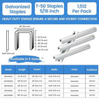 meite Heavy Duty Staples, 5/16 Inch Length T-50 Staples - Image 2