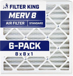 Filter King 8x8x1 Air Filter | 6-PACK | MERV 8 HVAC Pleated A/C Furnace Filters by FilterKing