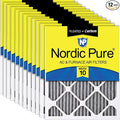 Nordic Pure 18x18x1 Furnace Air Filters MERV 10 Pleated Plus Carbon 12 Pack by NordicPure