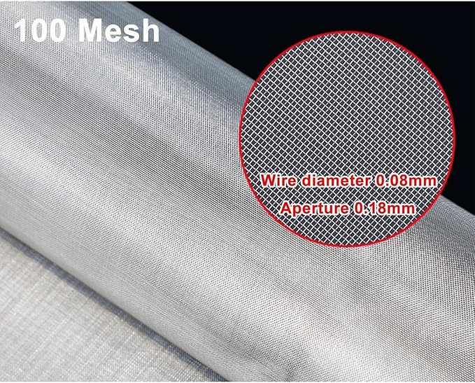 Stainless Steel 100 Mesh Metal Screen Sheet, 304 Woven Wire Cloth Fabric - Image 3