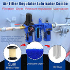 NEWPO 1/2'' NPT Compressed Air Filter Regulator Lubricator Combo - Image 3
