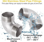 90 Degree Elbow 1PCS, 1-1/2" NPT Male X 1-1/2" NPT Male 304 Stainless Steel - Image 5