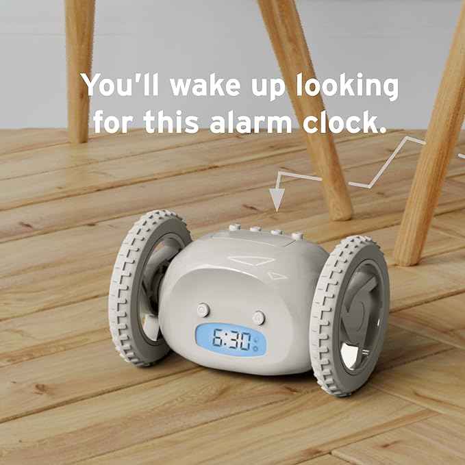 CLOCKY Extra Loud Alarm Clock for Heavy Sleepers on Wheels Rolls Runs Away
