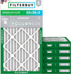 Filterbuy 20x36x2 Air Filter MERV 8 Essential Dust & Allergy Defense, by Filterbuy