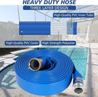 1.5" x 50 ft Backwash Hose for Swimming Pools, Heavy Duty PVC Lay Flat Water - Image 3