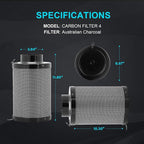 iPower Air Carbon Filter 4" Smelliness Control - Image 3