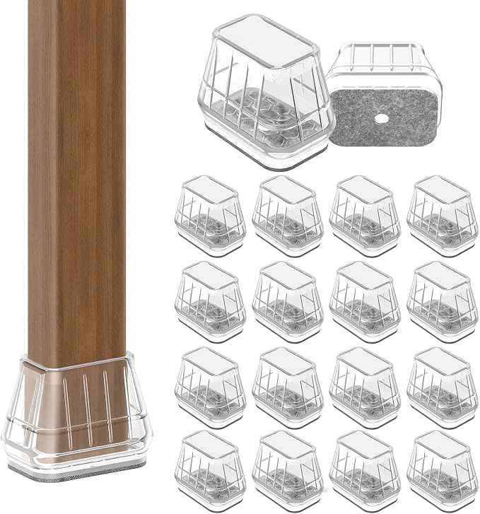24PCS Rectangular Chair Leg Floor Protectors