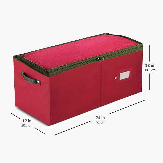 ZOBER Large Christmas Ornament Storage Box