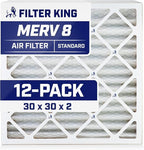 Filter King 30x30x2 Air Filter | 12-PACK | MERV 8 HVAC Pleated A/C Furnace by FilterKing