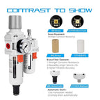 NANPU 3/8" NPT Auto-Drain Air Filter Regulator Lubricator Combo Water/Oil Trap - Image 5