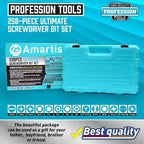 Amartisan 258-Piece Ultimate Screwdriver Bit Set, Chrome Vanadium Steel Driver