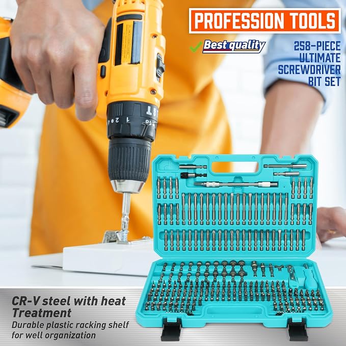 Amartisan 258-Piece Ultimate Screwdriver Bit Set, Chrome Vanadium Steel Driver - Image 8