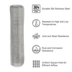 PATIKIL 40" L x 10" W Woven Wire Mesh, 24 Mesh 304 Stainless Steel Air Vent - Image 3