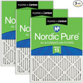 Nordic Pure 20x20x1 Pleated Air Filters MERV 13 Plus Carbon 3 Pack by NordicPure