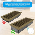 4-Pack Floor Register Cover Net Traps with 4 Steel Frames(Anti-snag)