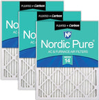 Nordic Pure 14x30x1 Pleated Air Filters MERV 14 Plus Carbon 3 Pack by NordicPure