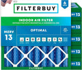 Filterbuy 25x25x4 Air Filter MERV 13 Optimal Smoke & Allergy Defense, by Filterbuy