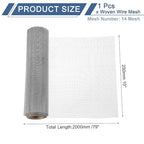 uxcell 14 Mesh 79" x 10" Woven Wire Mesh, 316 Stainless Steel Air Vent Filter - Image 2