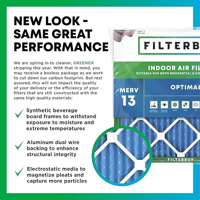 Filterbuy 21x27x5 Air Filter MERV 13 Optimal Smoke & Allergy Defense, Pleated - Image 3