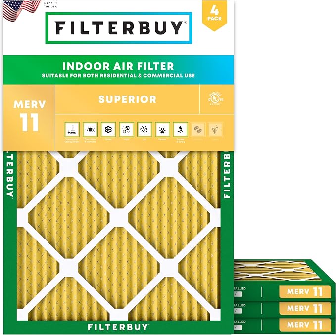 Filterbuy 14x16x1 Air Filter MERV 11 Superior Pet & Allergy Defense, by Filterbuy