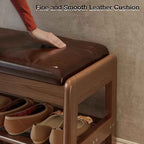 AQIMUELE Small Shoe Rack Bench, 2 Tiers Shoe Bench