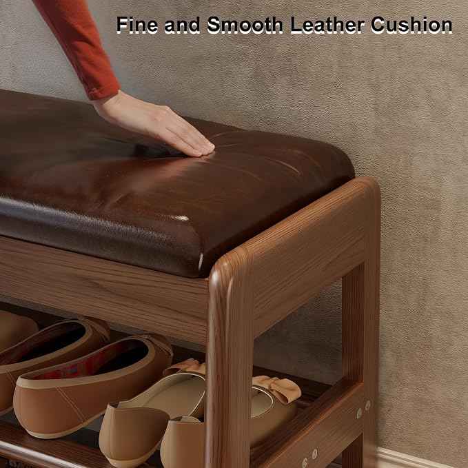 AQIMUELE Shoe Rack Bench, 2 Tiers Shoe Bench