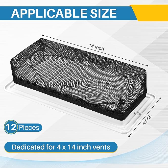 Zonon 12 Pcs 4 x 14 Inch Floor Register Trap Cover Vent Screen - Image 3