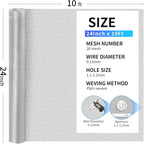 304 Stainless Steel Mesh, 24in x 10ft, 20 Mesh, Sturdy Metal Screen Roll - Image 3