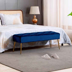 DUHOME Button-Tufted Ottoman Bench, Upholstered Bedroom Benches Velvet Footrest