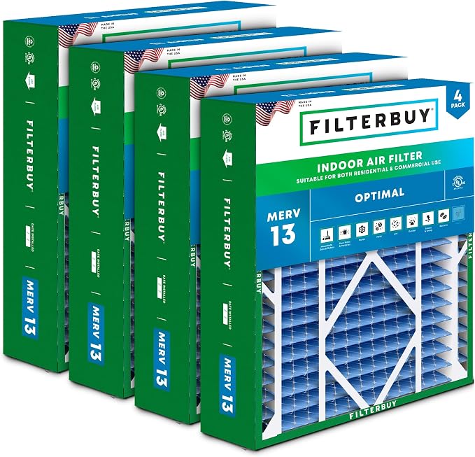 Filterbuy 20x21x5 Air Filter MERV 13 Optimal Smoke & Allergy Defense, by Filterbuy