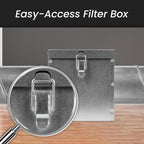 Repa Market 6" Duct Air Filter Box – Galvanized Steel Inline Dryer Filter - Image 4