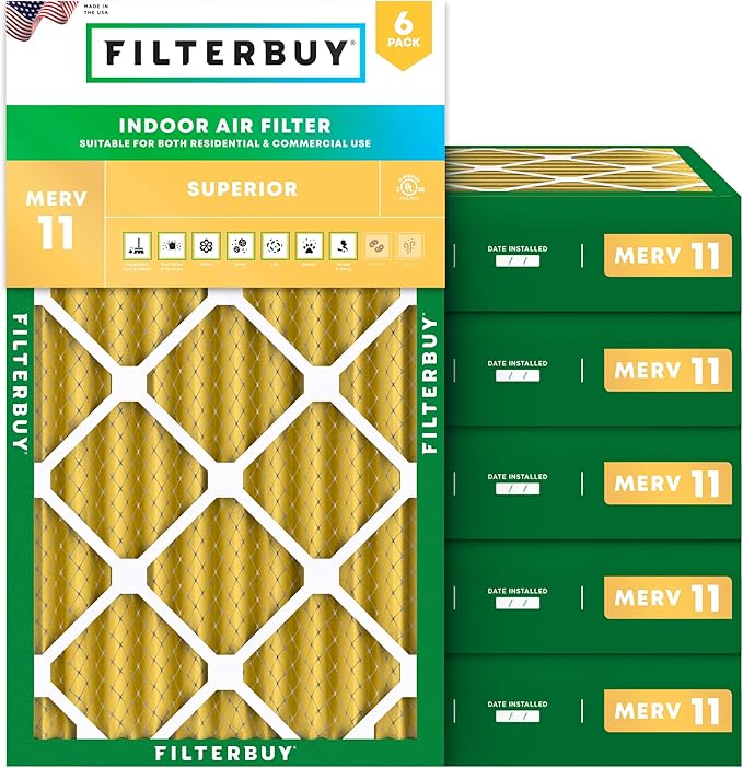 Filterbuy 12x24x4 Air Filter MERV 11 Superior Pet & Allergy Defense, by Filterbuy