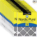 Nordic Pure 12x25x1 Furnace Air Filters MERV 10 Pleated Plus Carbon 24 Pack by NordicPure