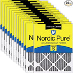 Nordic Pure 18x24x1 Furnace Air Filters MERV 10 Pleated Plus Carbon 24 Pack by NordicPure