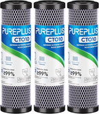 1 Micron 2.5" x 10" Whole House CTO Carbon Water Filter Cartridge Replacement by PUREPLUS