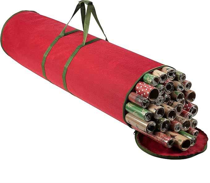 ZOBER Round Christmas Gift Wrapping Paper Organizer Storage