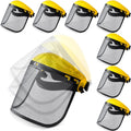 8 Pcs Mesh Face Shield for Weed Whacking Mower Protection, Yellow