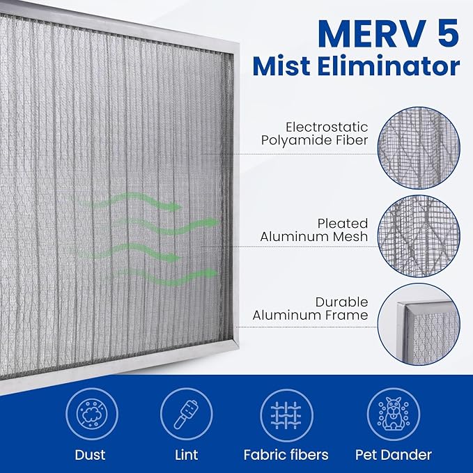 McPherson Reusable Air Filter 25x16x1 | Washable MERV 8 | Made in USA Metal - Image 7