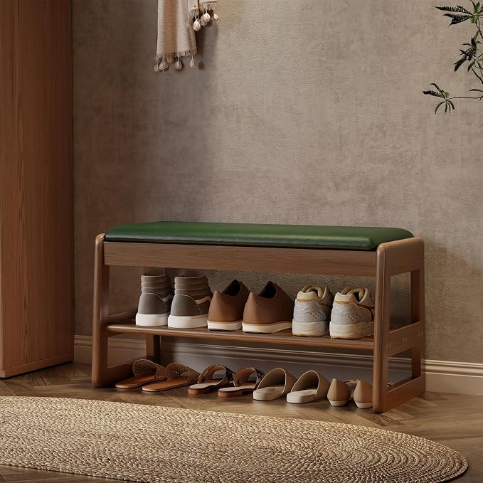 AQIMUELE Shoe Rack Bench, 2 Tiers Shoe Bench - Image 7