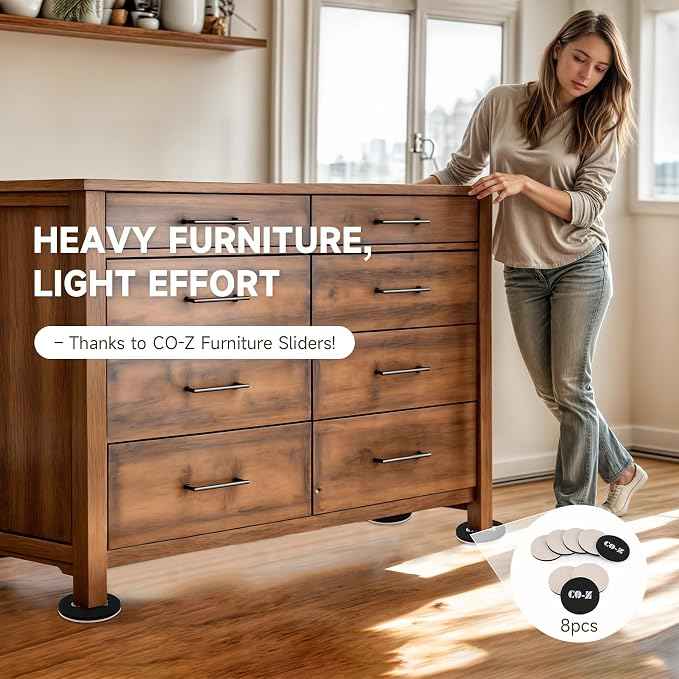 CO-Z 8pcs Felt Furniture Sliders