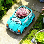 Cute Light-Blue Car Succulent Planter Pot, Flower Pots Succulent Plants - Image 2