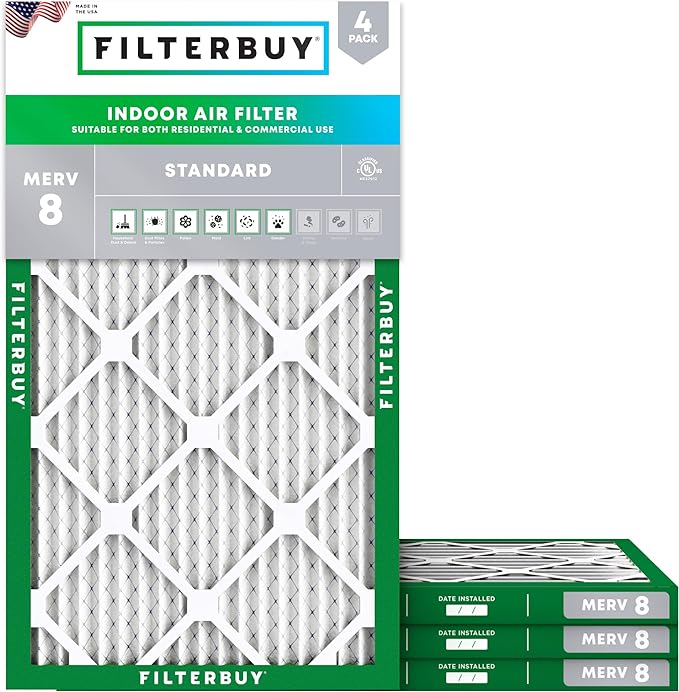 Filterbuy 13x24x1 Air Filter MERV 8 Essential Dust & Allergy Defense, by Filterbuy