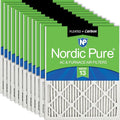 Nordic Pure 16x20x1 Pleated Air Filters MERV 13 Plus Carbon 12 Pack by NordicPure