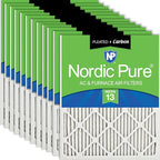 Nordic Pure 20x20x1 Pleated Air Filters MERV 13 Plus Carbon 12 Pack by NordicPure