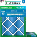 Filterbuy 24x30x1 Air Filter MERV 13 Optimal Smoke & Allergy Defense, by Filterbuy