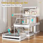 Clear Storage Bin with Lid 3 Pack 【Stackable & Sturdy】 Plastic Multifunctional