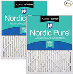Nordic Pure 18x18x1 Pleated Air Filters MERV 14 Plus Carbon 2 Pack by NordicPure