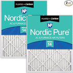 Nordic Pure 12x25x1 Pleated Air Filters MERV 14 Plus Carbon 2 Pack by NordicPure