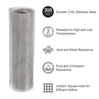 PATIKIL 40" L x 10" W Woven Wire Mesh, 10 Mesh 316L Stainless Steel Air Vent - Image 3
